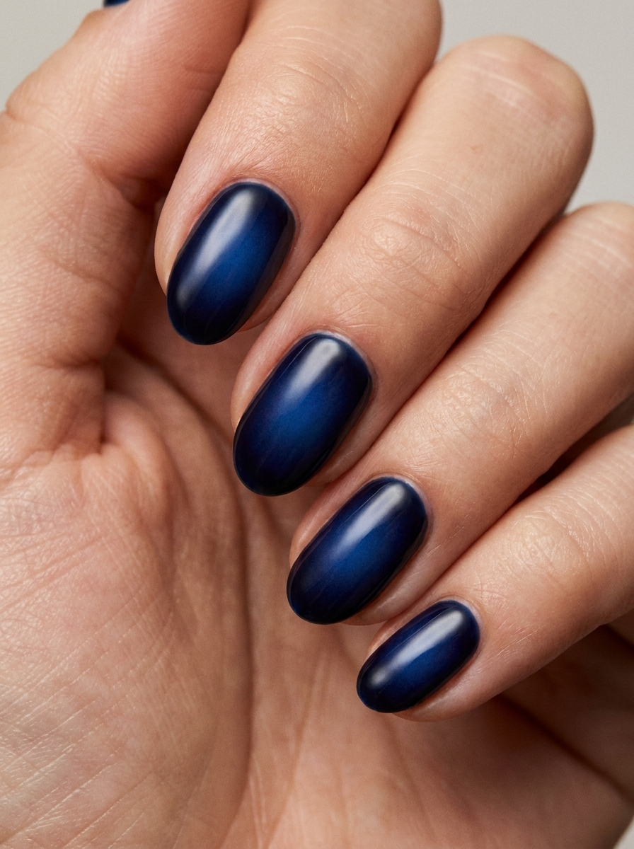Navy Aura Nails als Dunkelblaue Nägel Ideen Inspiration 2026